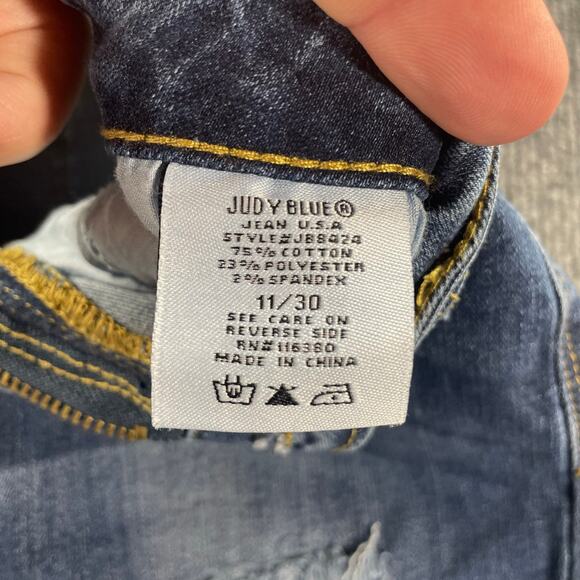 Judy Blue Skinny Fit Jeans Women's 11/30 Blue Destroyed Stretch JB8424 - Picture 5 of 10